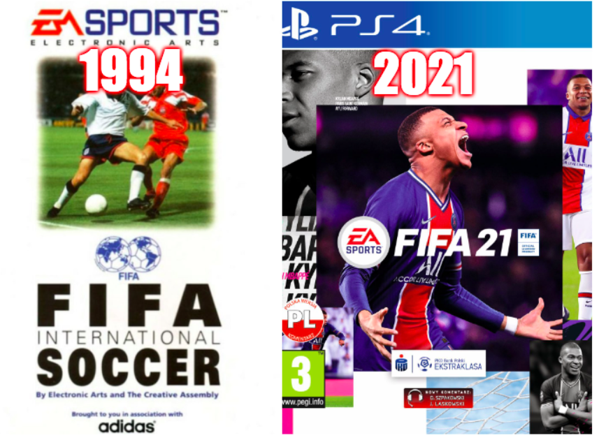 FIFA – okładki od 1994 do 2021 roku!