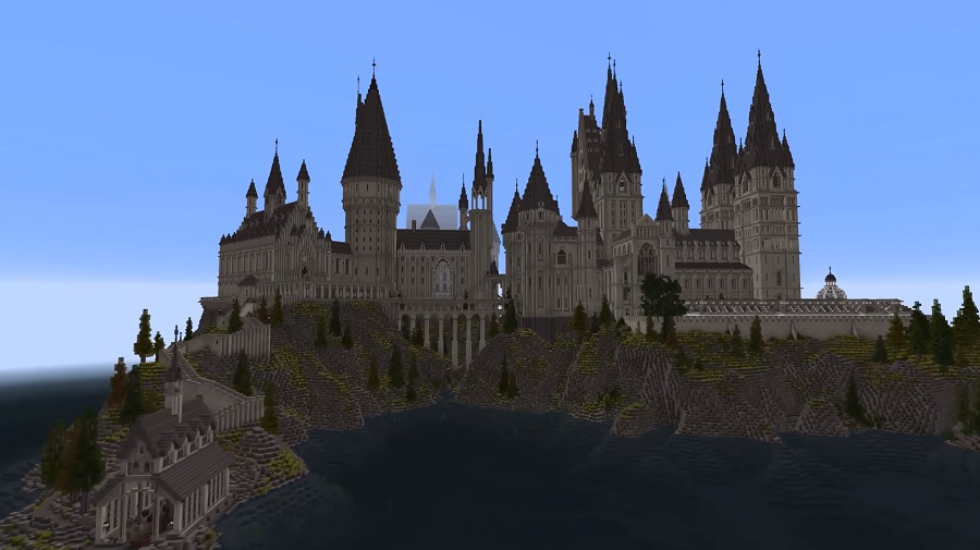 hogwart z harry'ego pottera w minecraft
